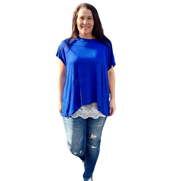 Culture Code Blue Round Neck Oversized Flowy Sleeveless Tank Top CAK1557 - Picture 5 of 8